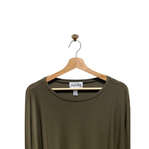 Joseph Ribkoff Swing Jersey Knit Blouse Safari Green Size 14 NWT - Picture 12 of 16
